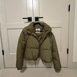 Zara Green Puffer Jacket